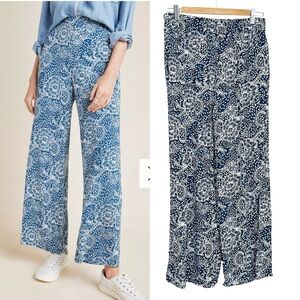 Maeve Anika Knit Wide Leg Side Slit Pant